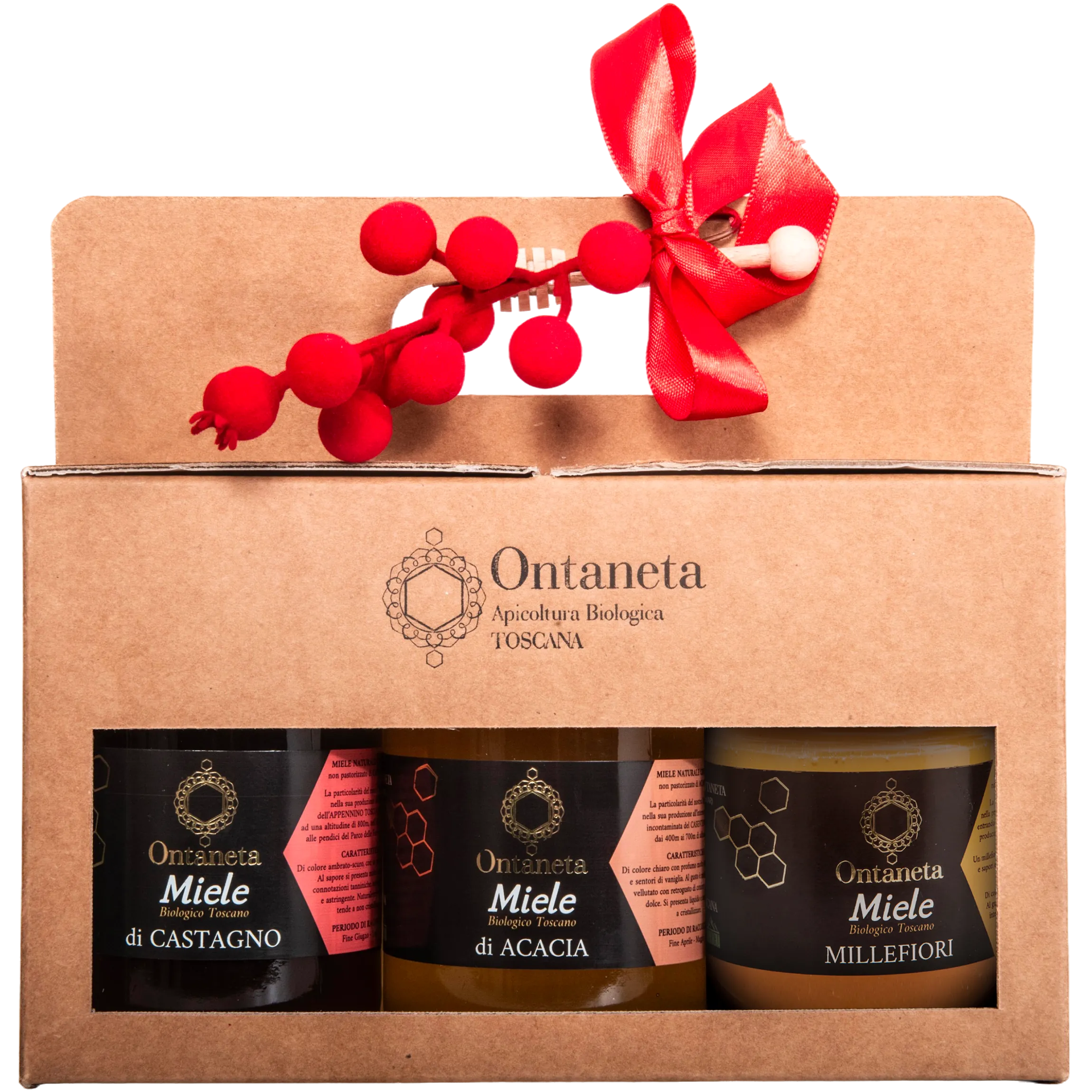 natale3ok Confezione natalizia di miele da 3