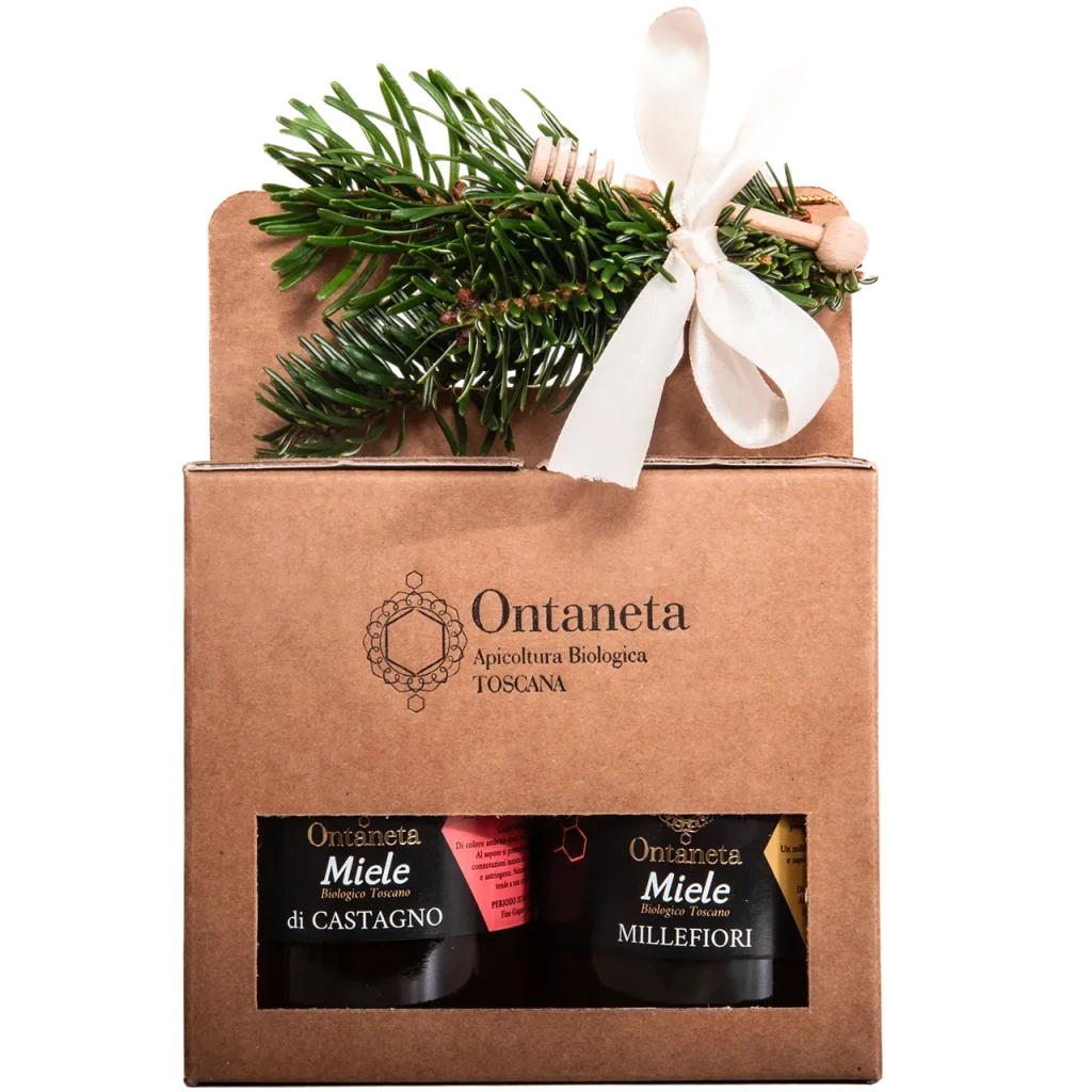 Confezione natalizia di miele da 2