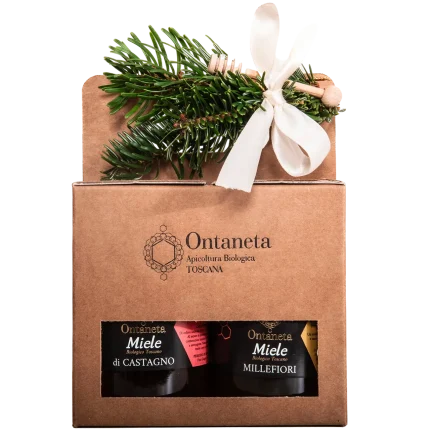 Confezione natalizia di miele da 2